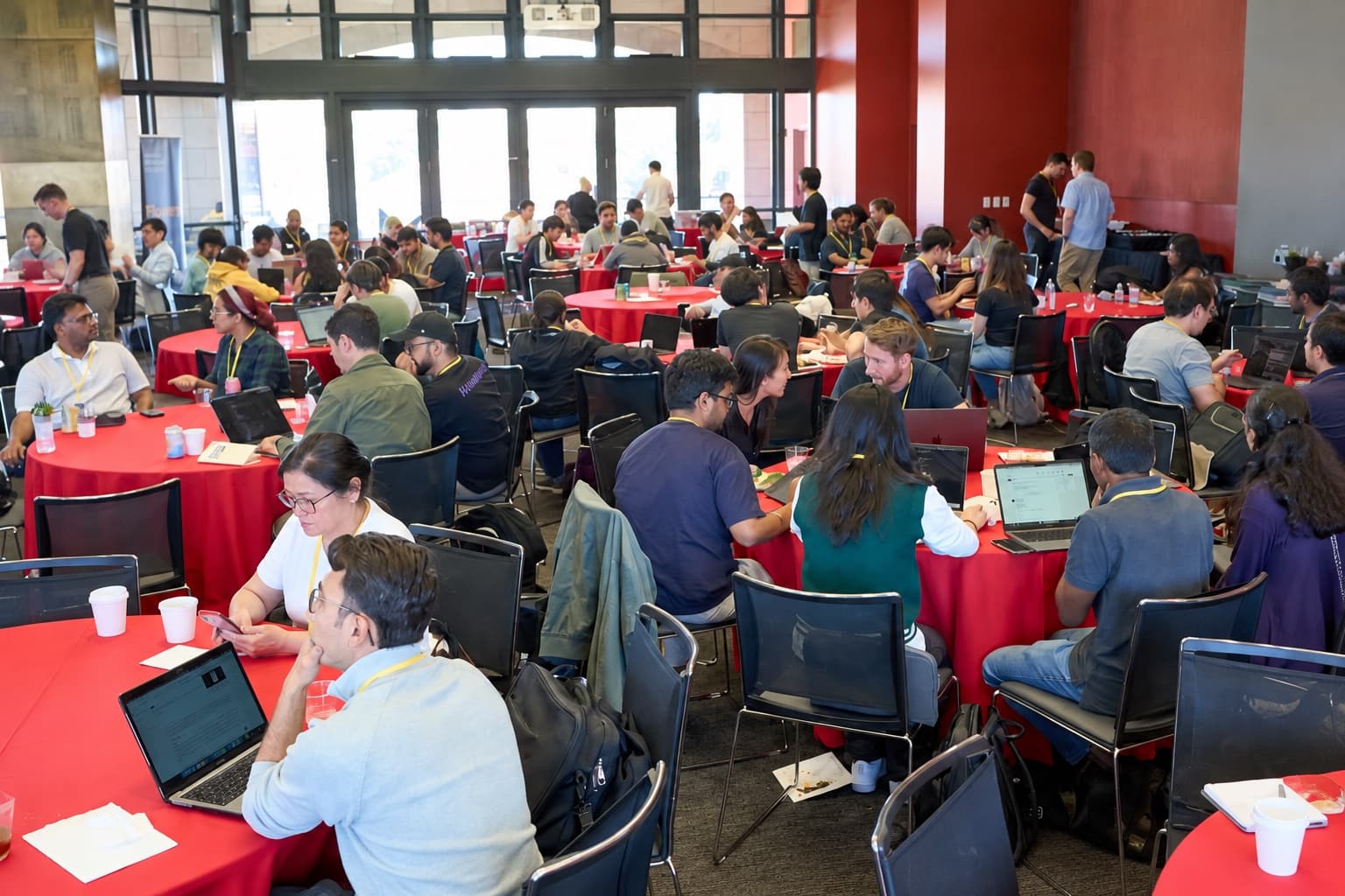 Hackathon participants and Flower Labs organisers at a collaborative AI event