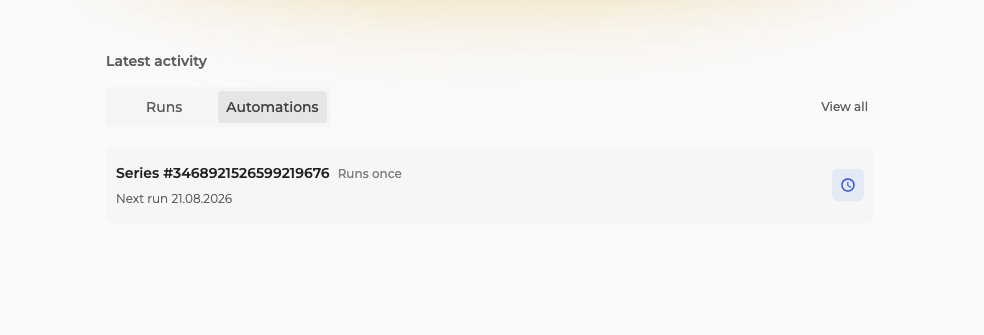 The Automations tab under Latest activity for a federation.