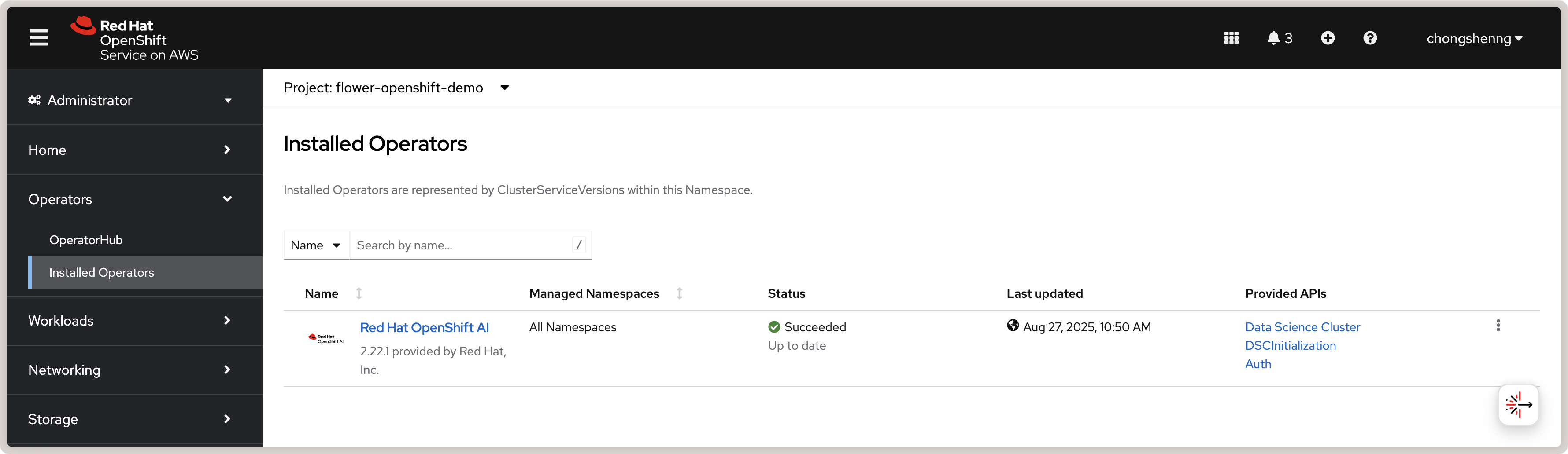 Red Hat OpenShift AI Operator in OpenShift